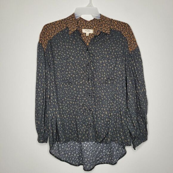 Porridge Anthropologie safa spotted tunic casual button front Size medium - Picture 1 of 7